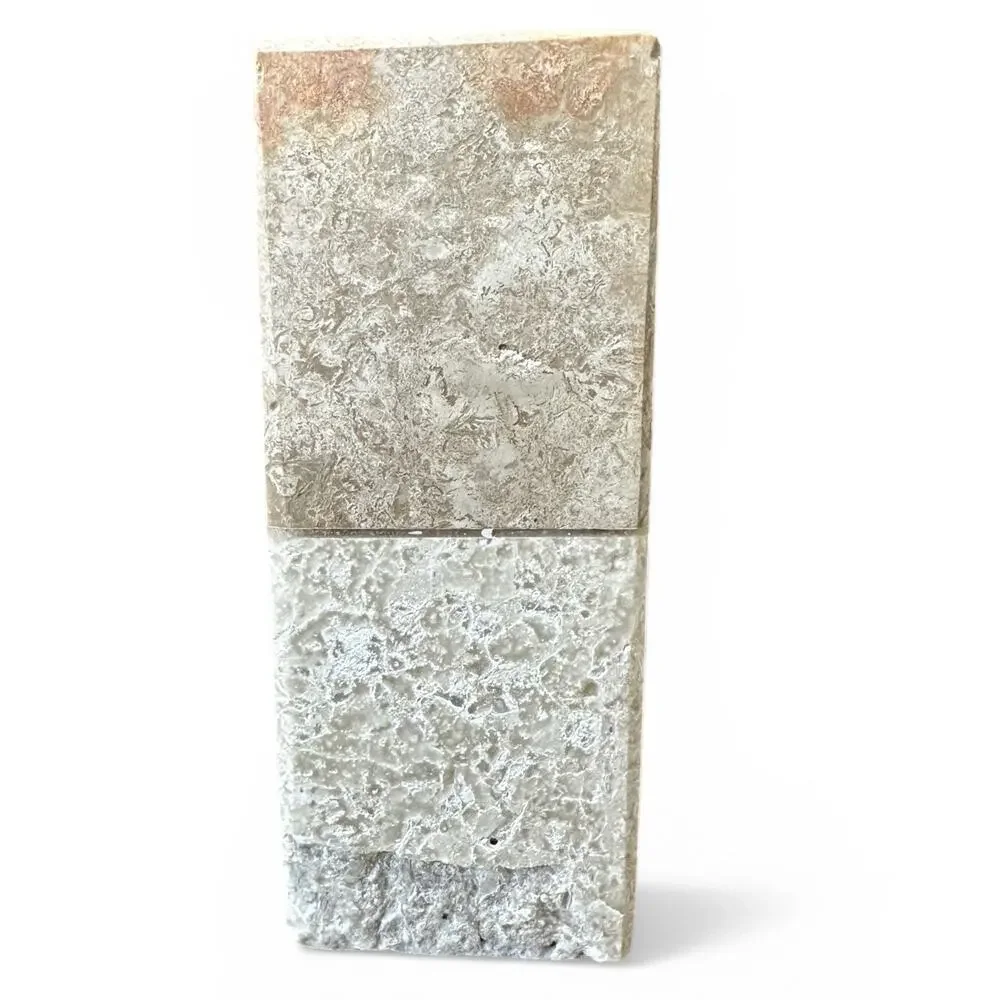 Luxury Travertine Marble Toothbrush Holder 3 Slot Heavy Stone Bathroom Spa Decor